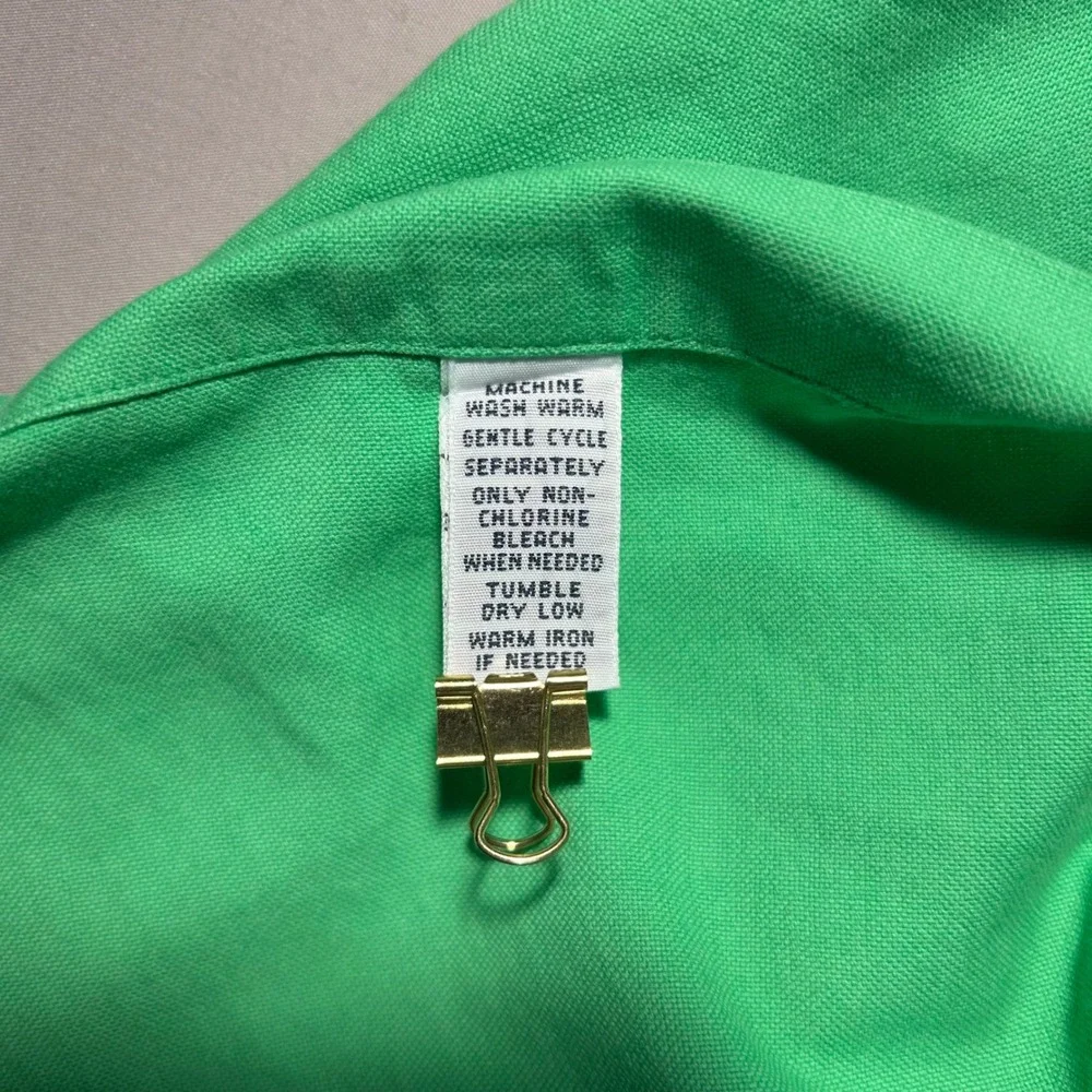 Ralph Lauren Button Down Shirt Mens XXL Green Cotton Preppy Classic Fit - Picture 10 of 16
